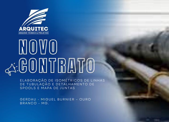 Novo contrato Gerdau Miguel Burnier — isométricos, spools e mapa de juntas